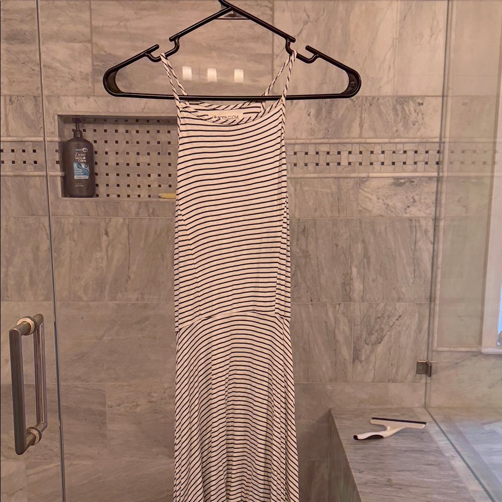 Body Glove Black and White Striped Maxi Dress